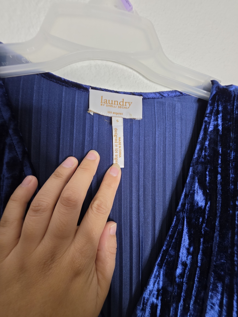 Laundry by Shelli Segal Royal Blue Crushed Velvet Lace Trim Dress Small - Picture 2 of 13